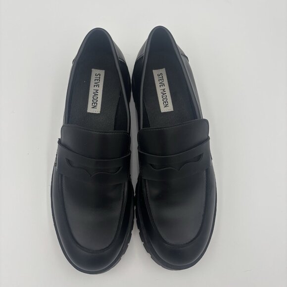Steve Madden Course Lug Loafer Shoes Slip On Womens Size 10 Goth - Picture 4 of 11